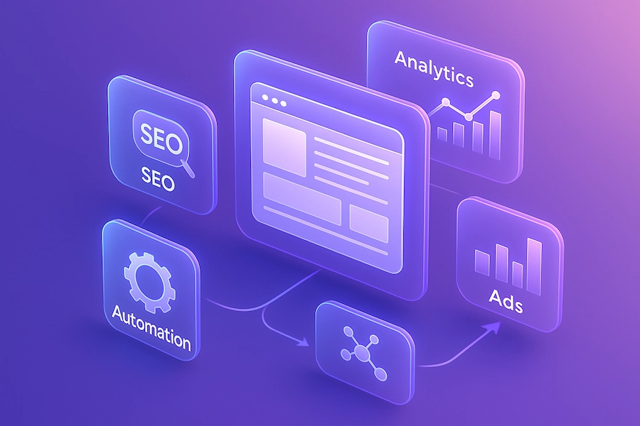 Smart website at the centre of joined-up SEO, ads, analytics and automation