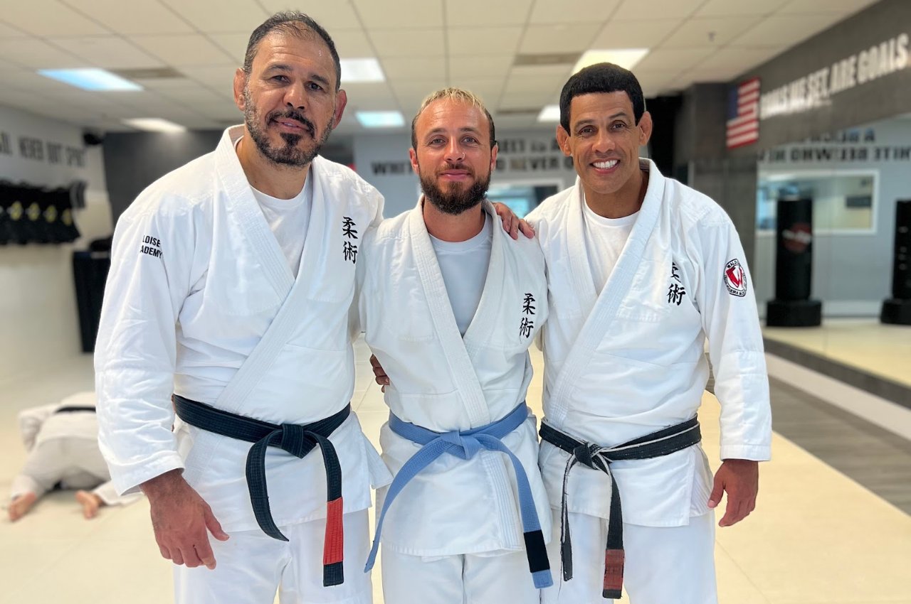 Martial arts instructor with kids