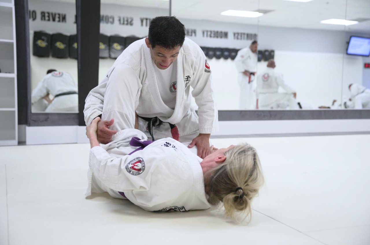 Martial arts instructor with kids