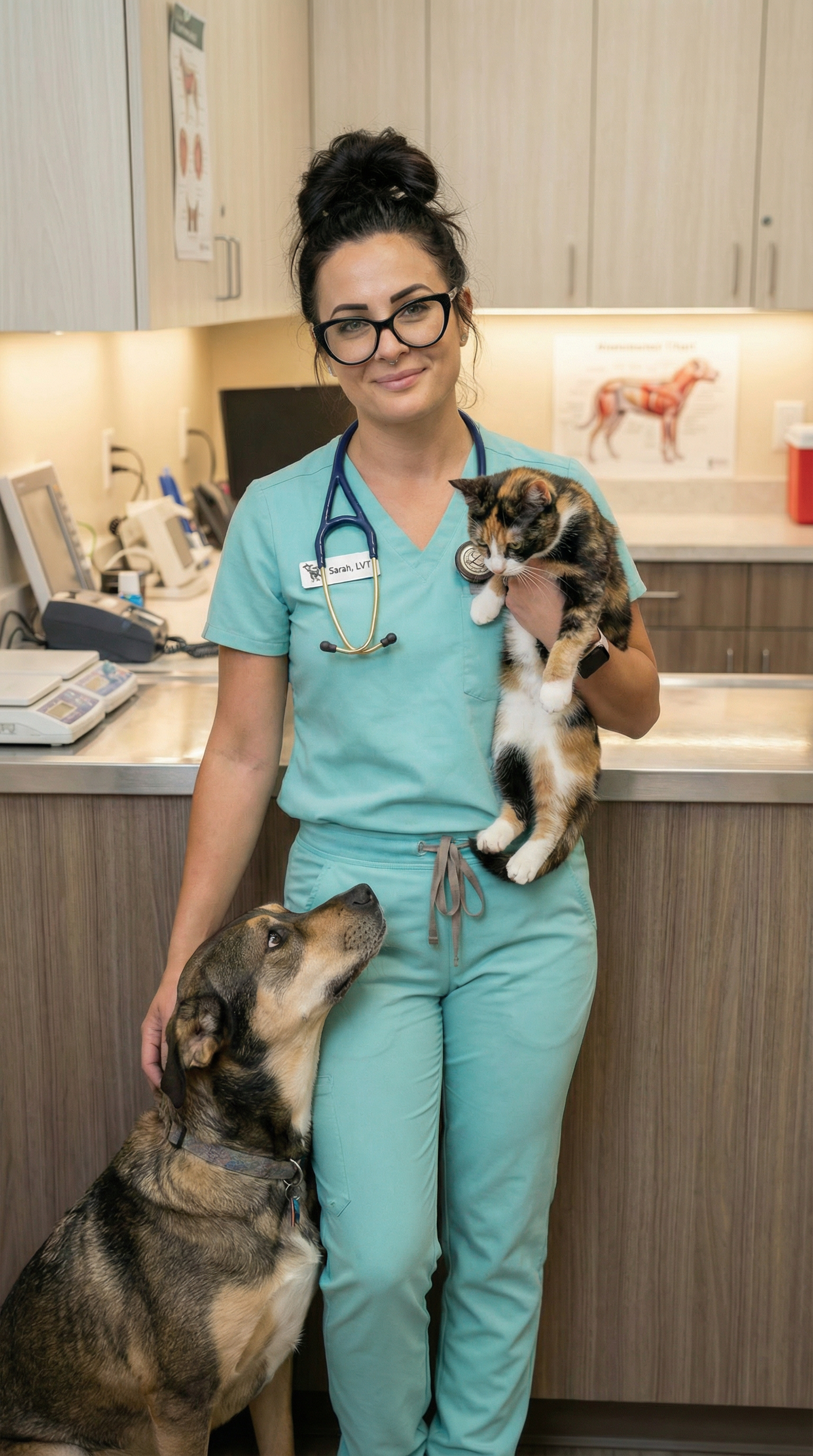 Sarah Wexler in scrubs