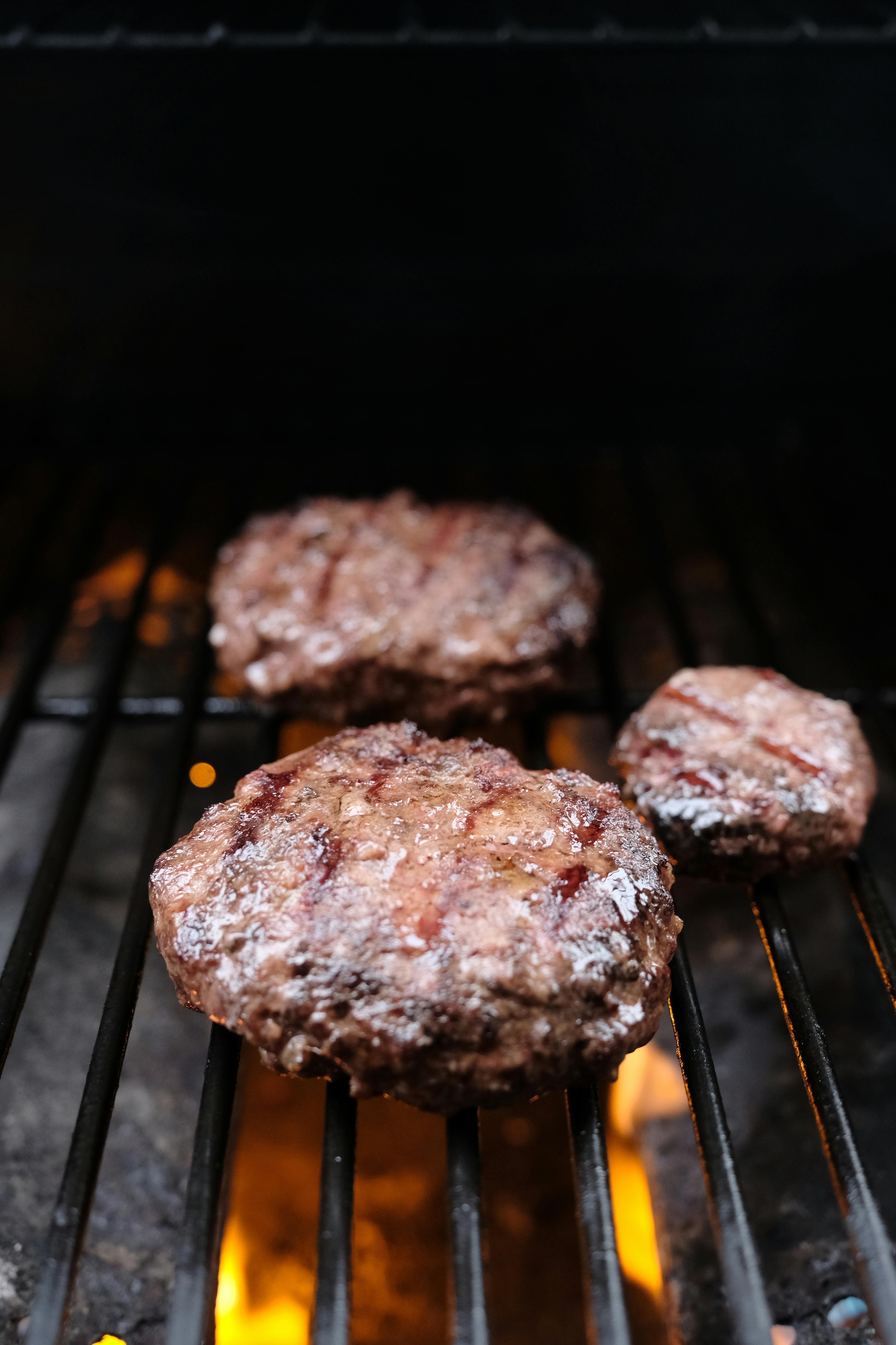 Burgers on the grill