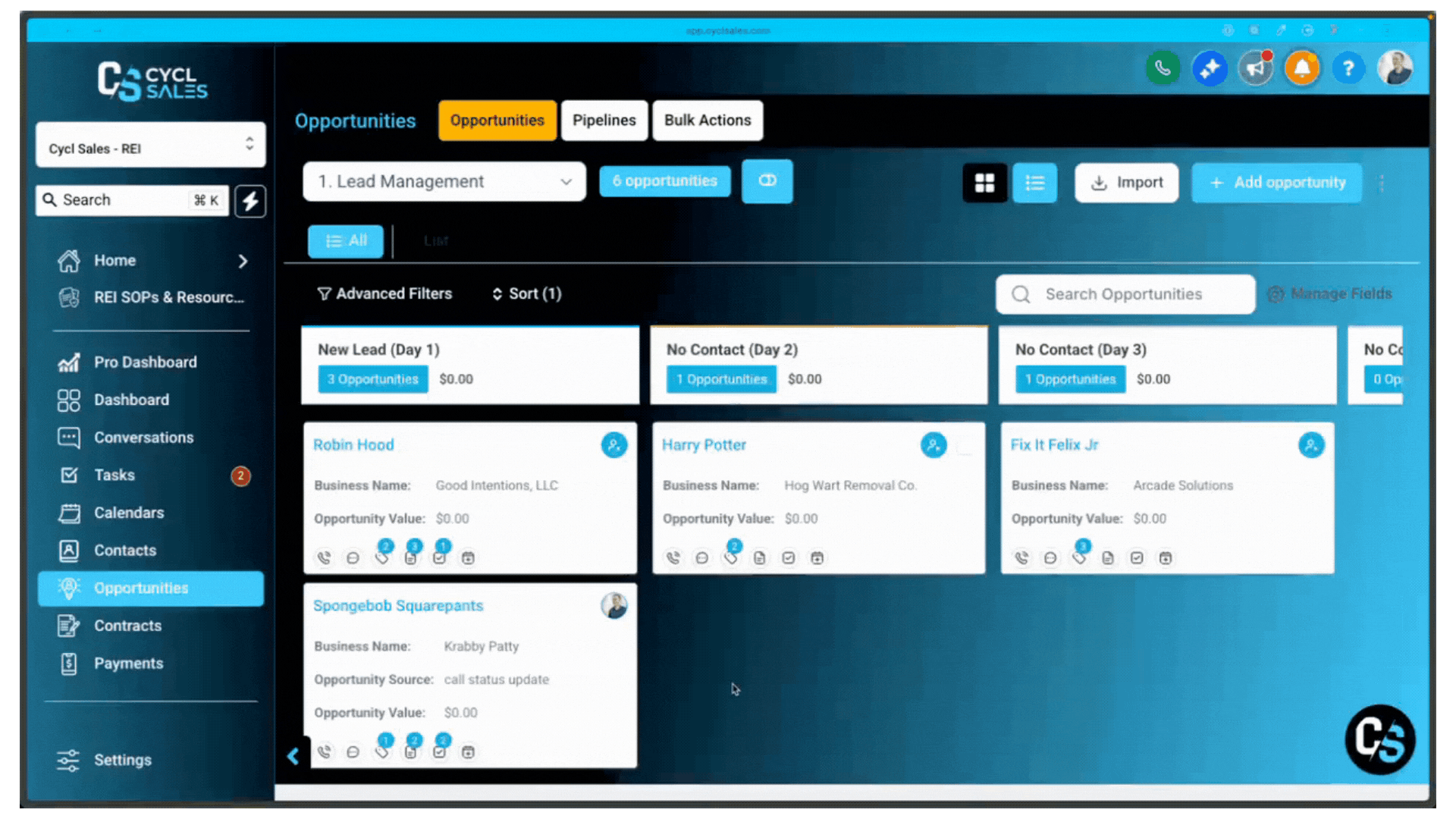 CRM pipeline dashboard