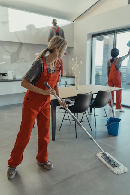 a group of cleaning experts on the job