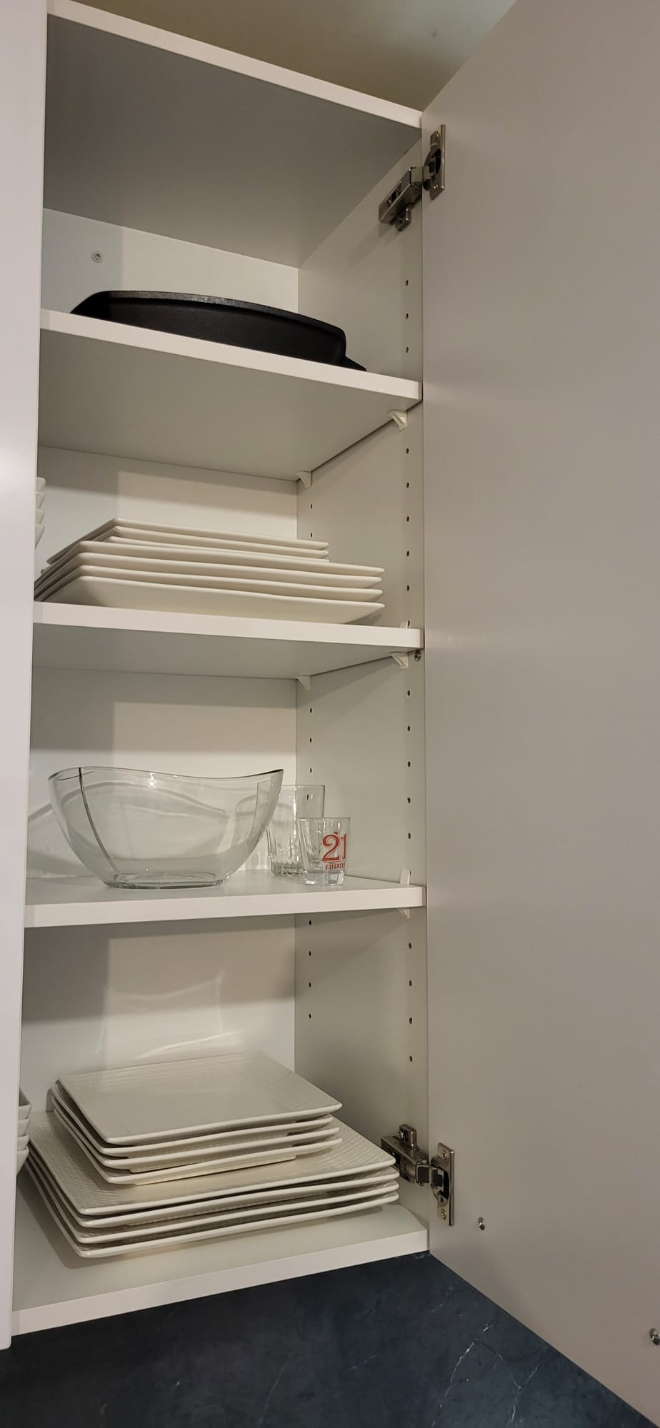 White cabinet interiors