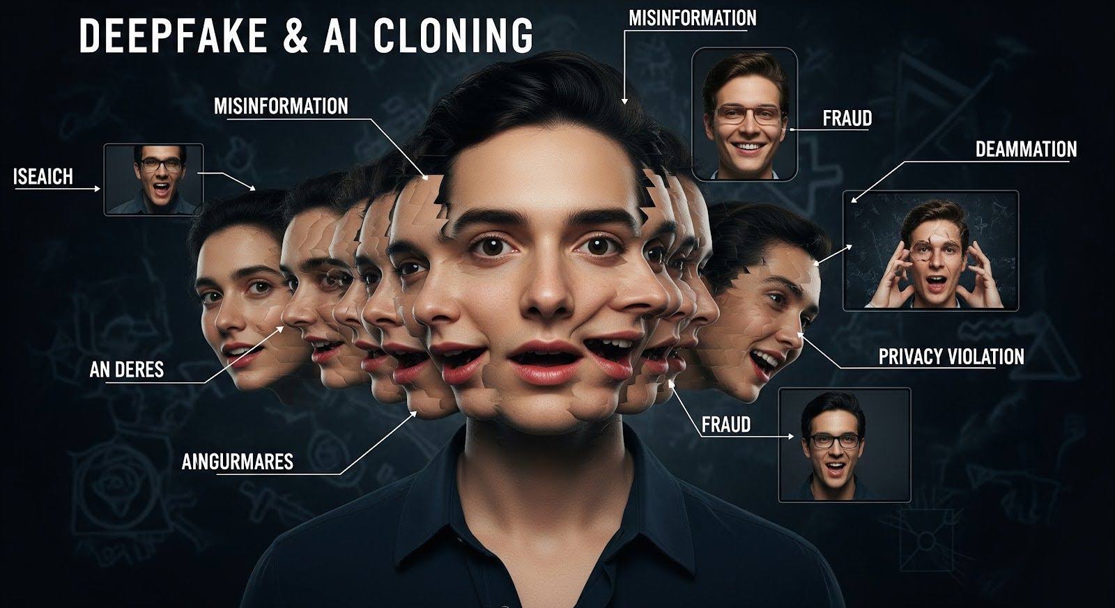 Many instances of an AI Clones showing issues of fraud, defamation, privacy violations and misinformation Many instances of an AI Clones showing issues of fraud, defamation, privacy violations and misinformation