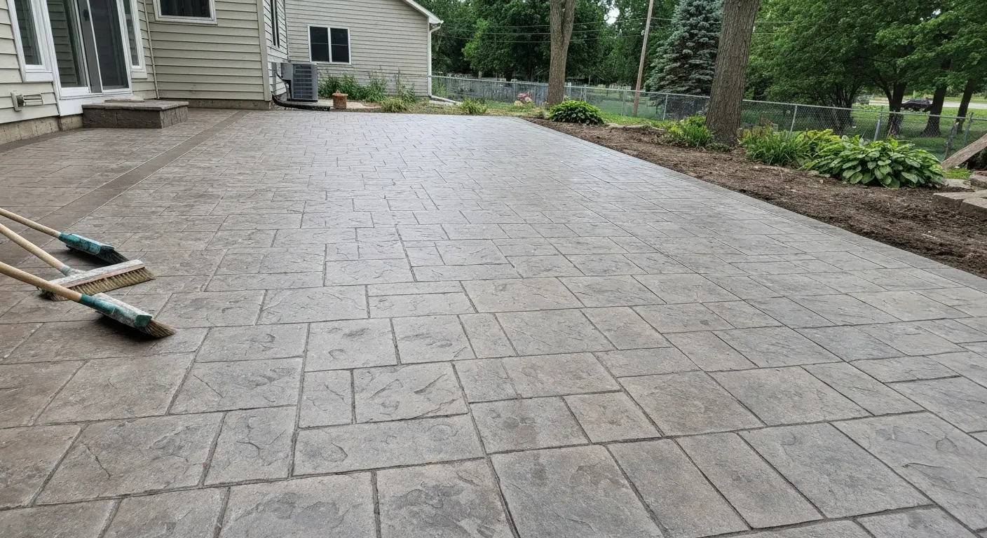 Stamped concrete patio