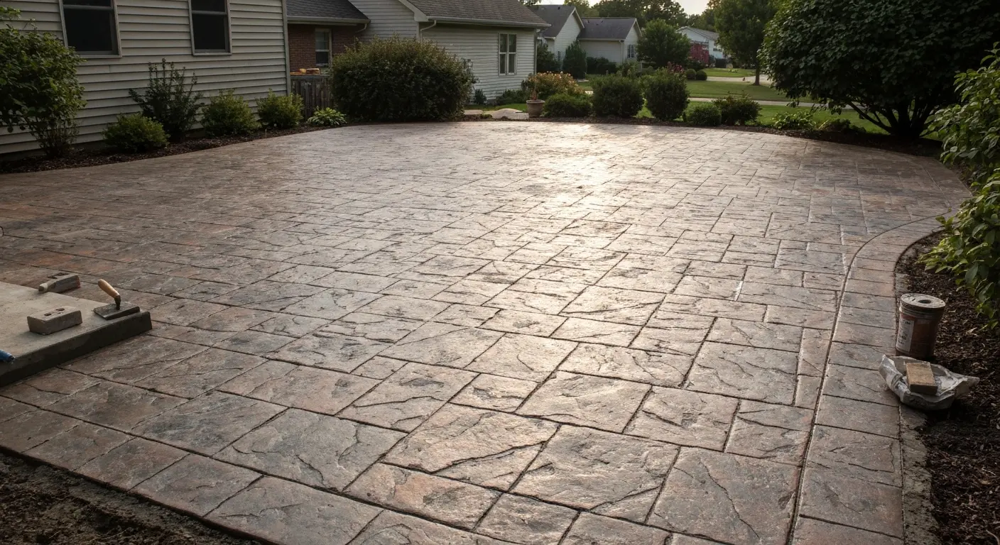 Stamped concrete patio design
