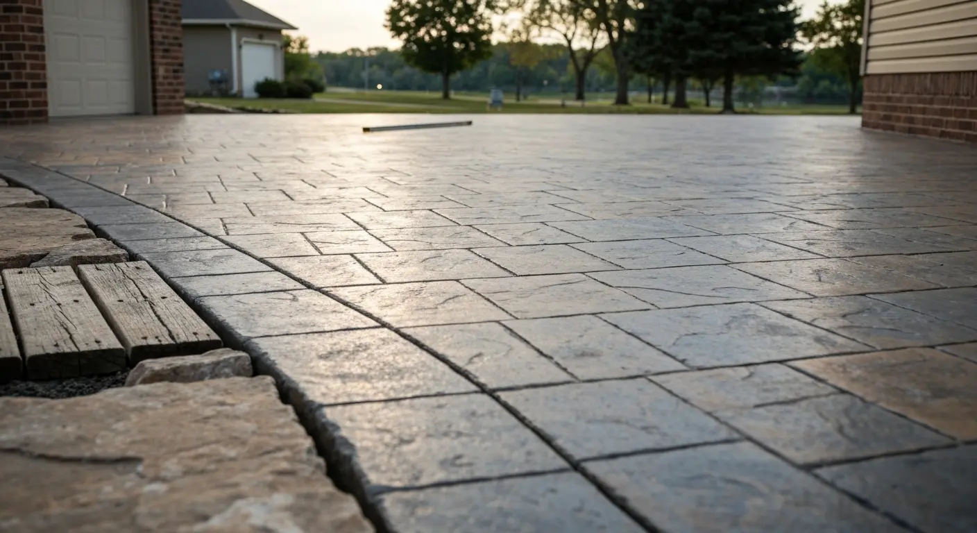 Stamped concrete patio
