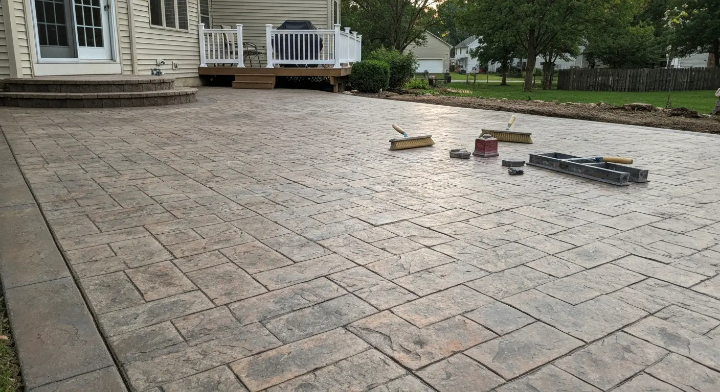Stamped concrete patio
