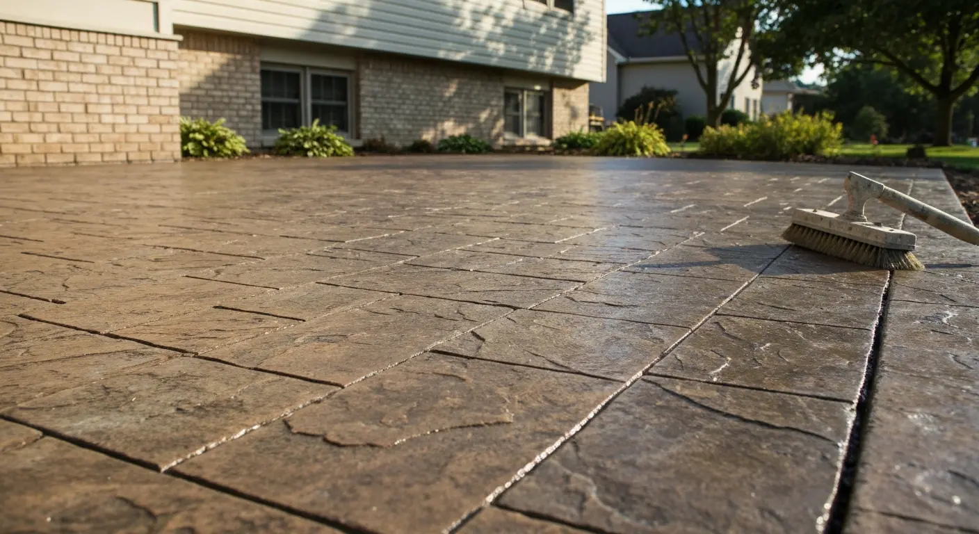 Stamped concrete patio