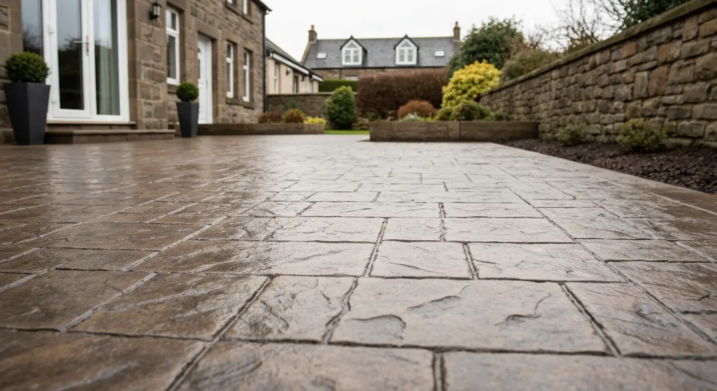 Stamped concrete patio
