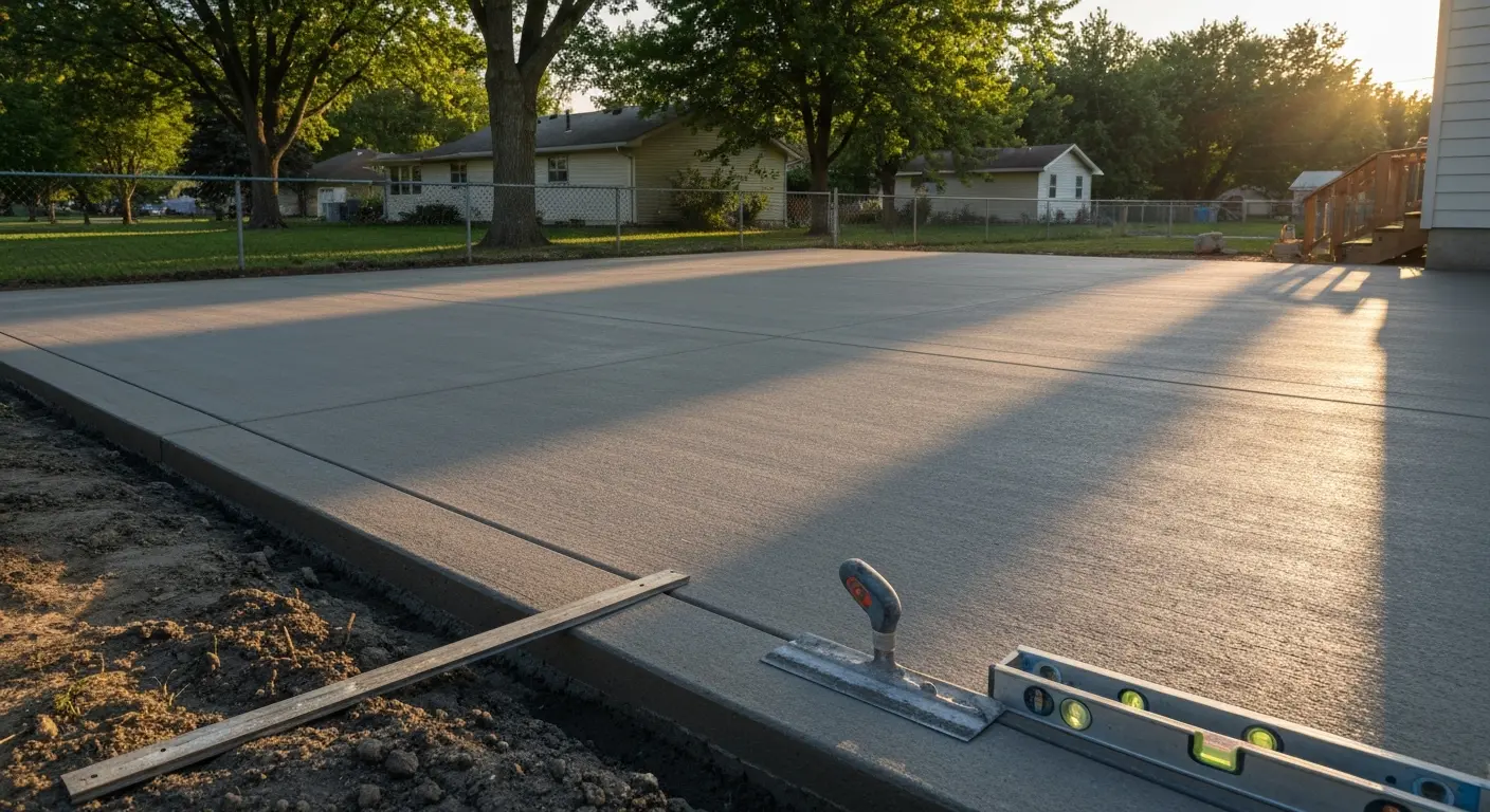 Concrete patio installation