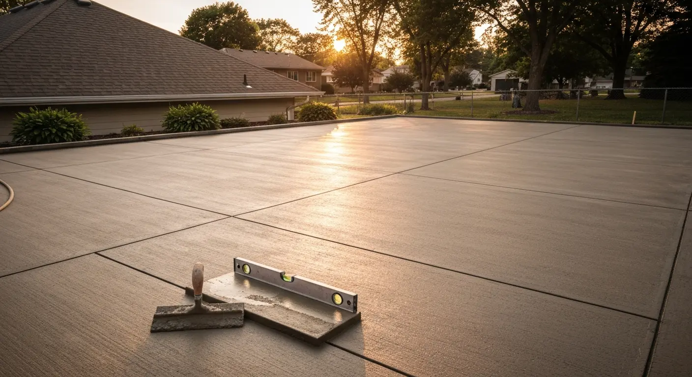 Backyard patio concrete