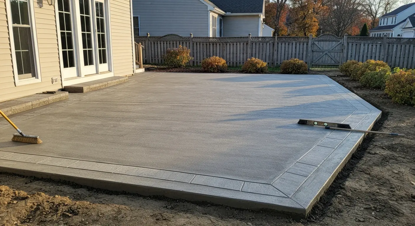 Concrete patio installation