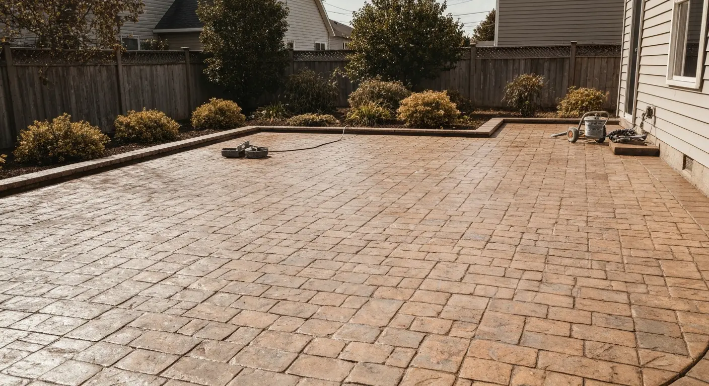Stamped concrete patio