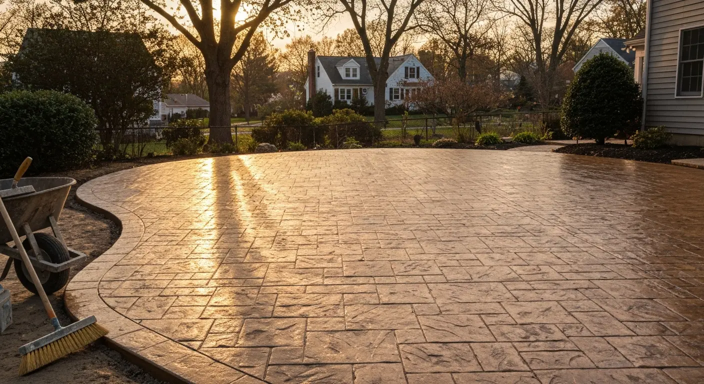 Stamped concrete patio