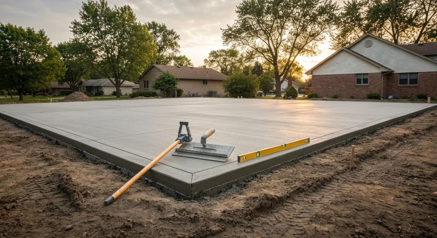 Garage slab installation project