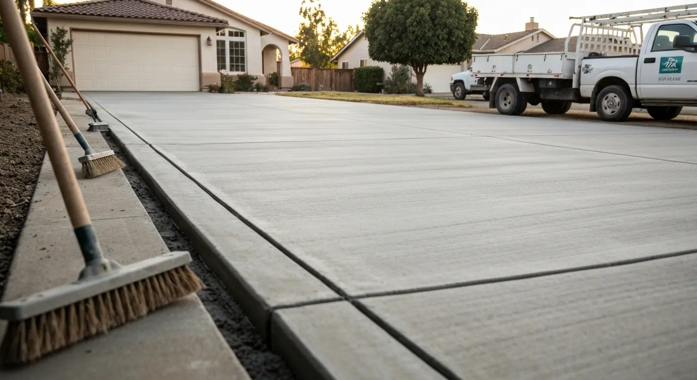 Concrete driveway installation
