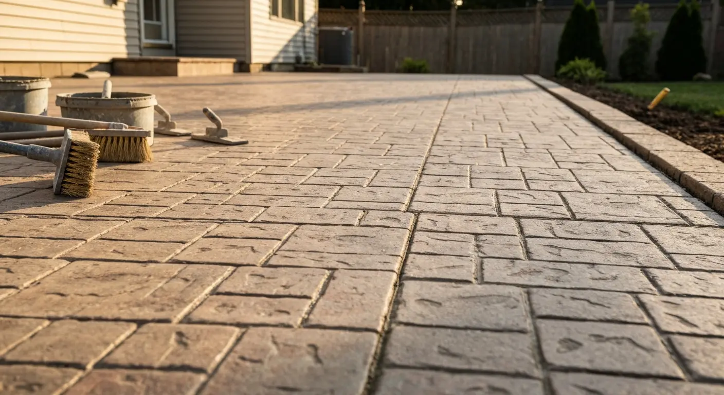 Stamped concrete patio