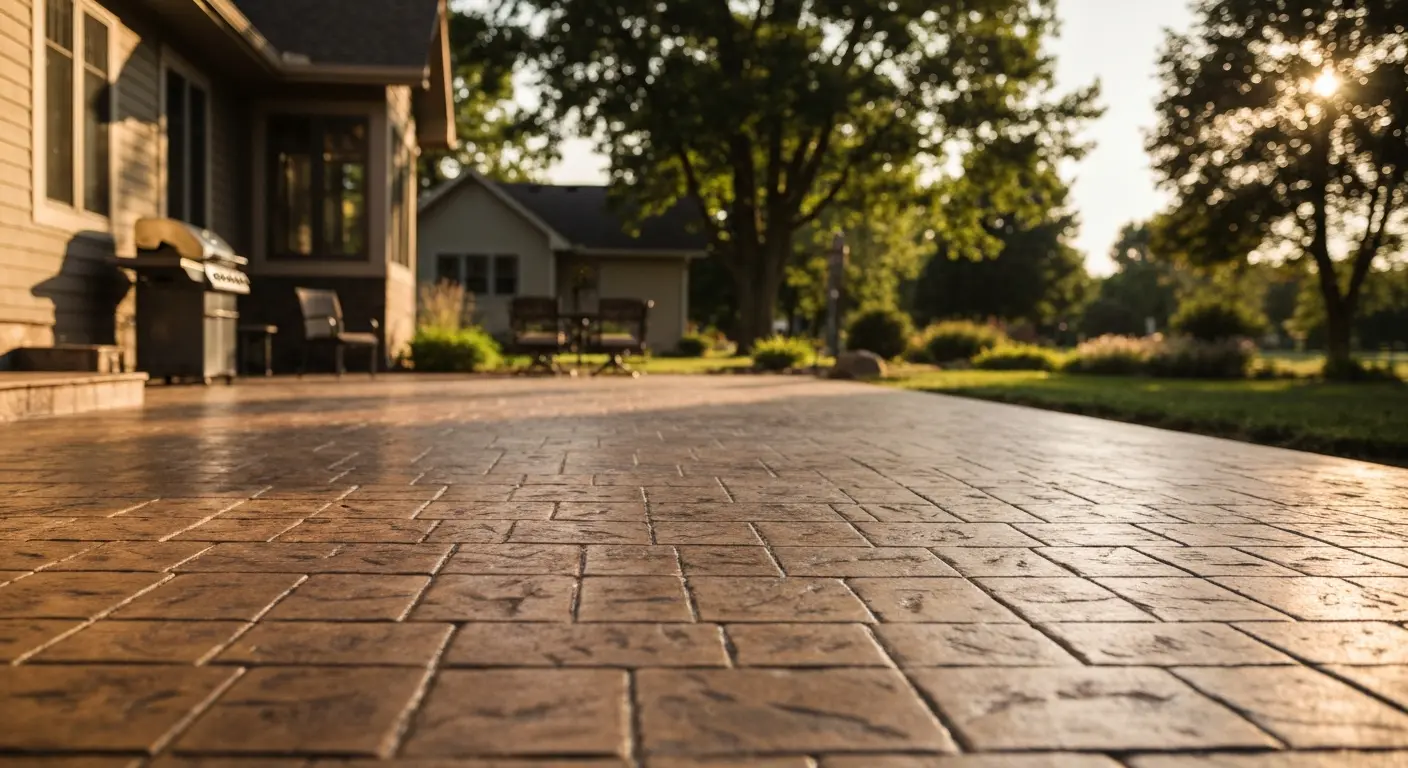 Stamped concrete patio