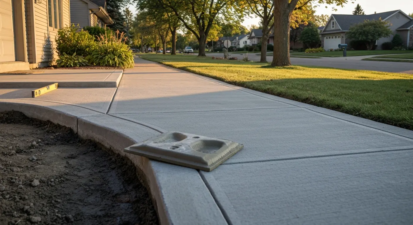 Concrete sidewalk installation