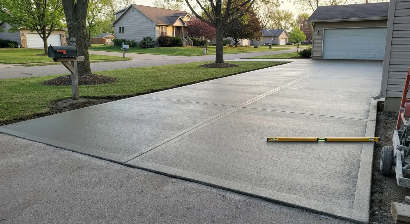 Concrete driveway installation