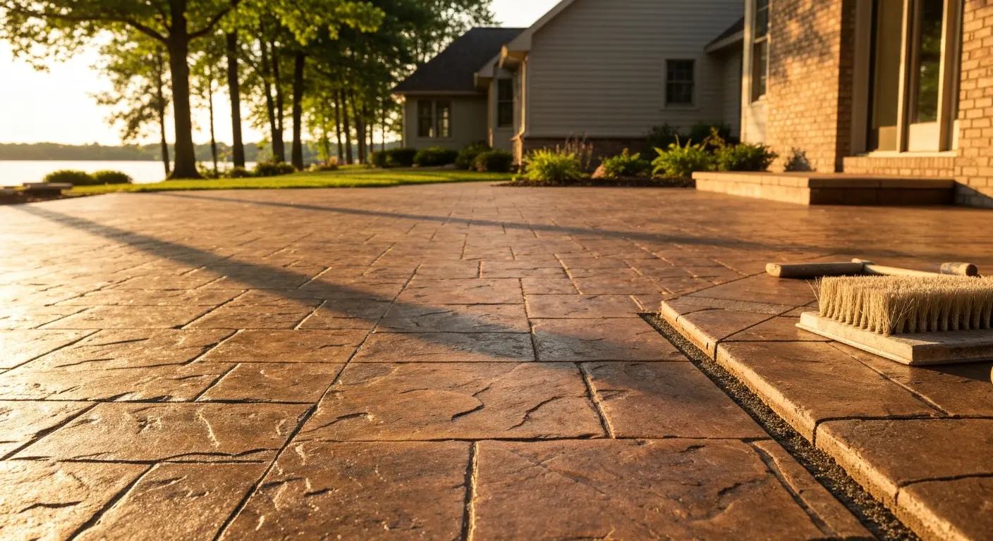 Stamped concrete patio