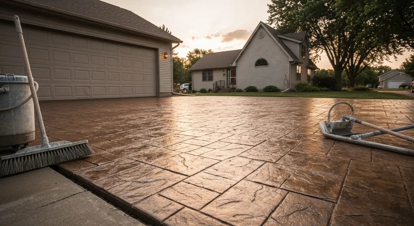 Decorative sealed garage slab