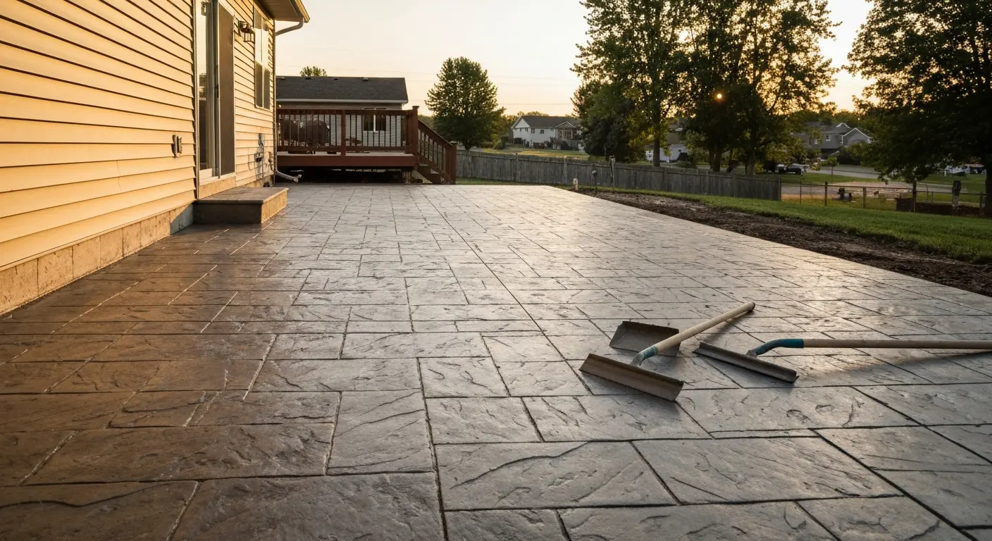 Stamped concrete patio