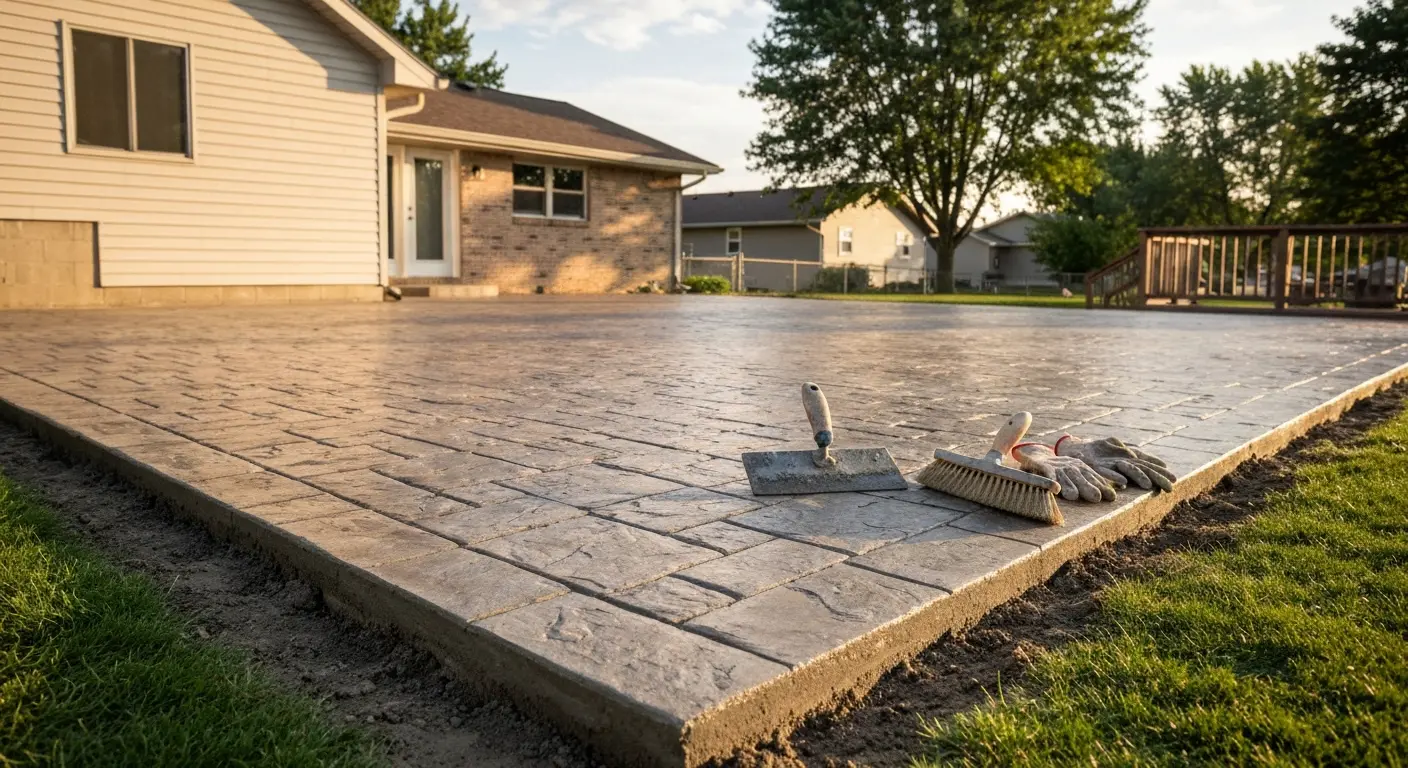 Stamped concrete patio