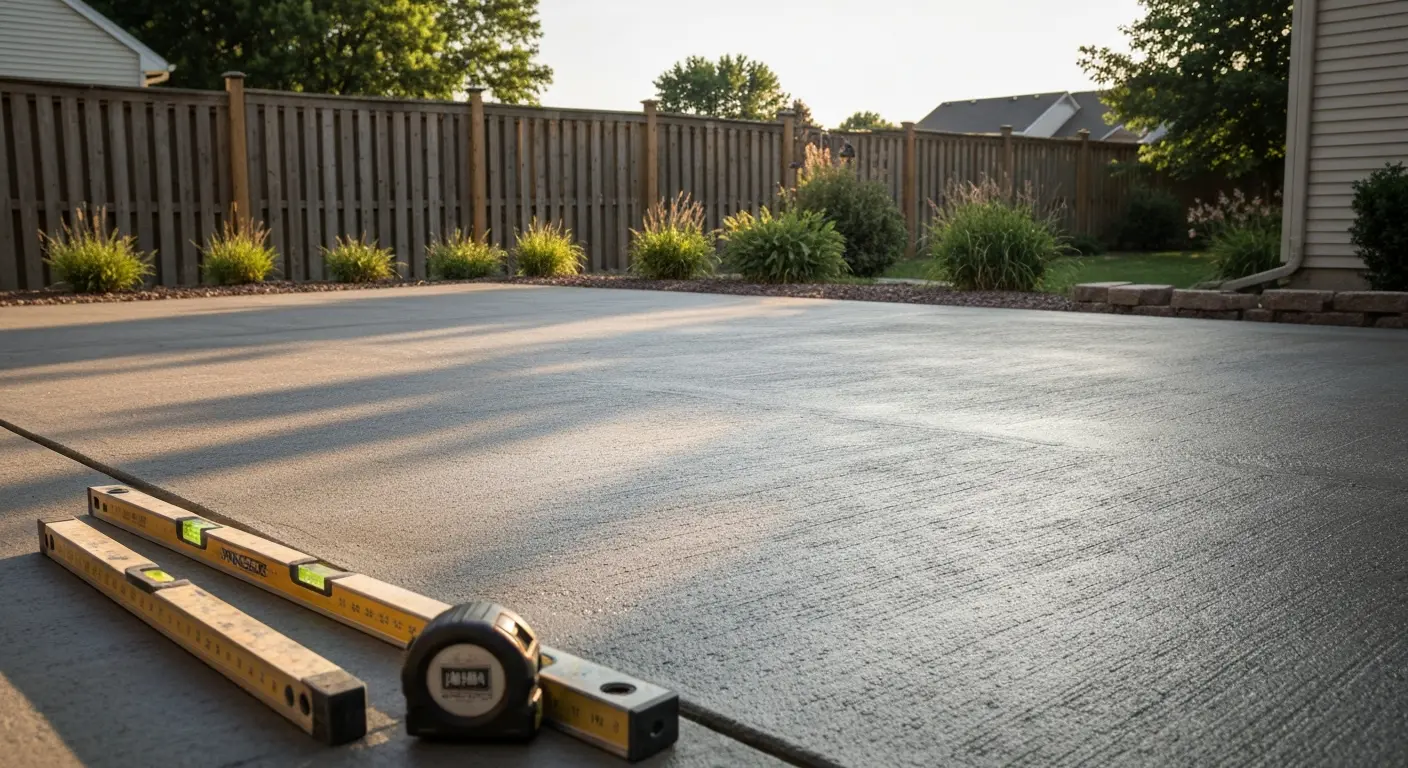Concrete patio installation