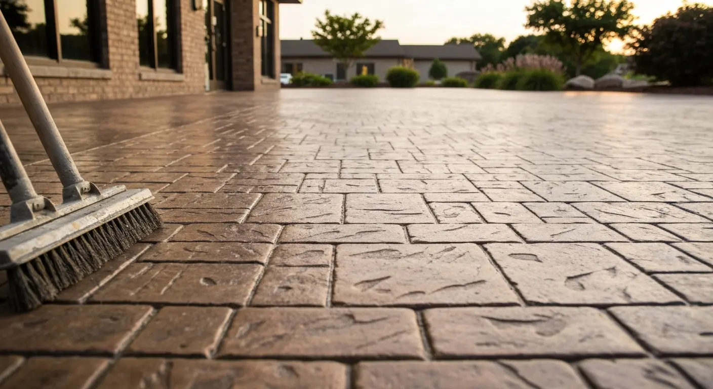 Stamped concrete patio