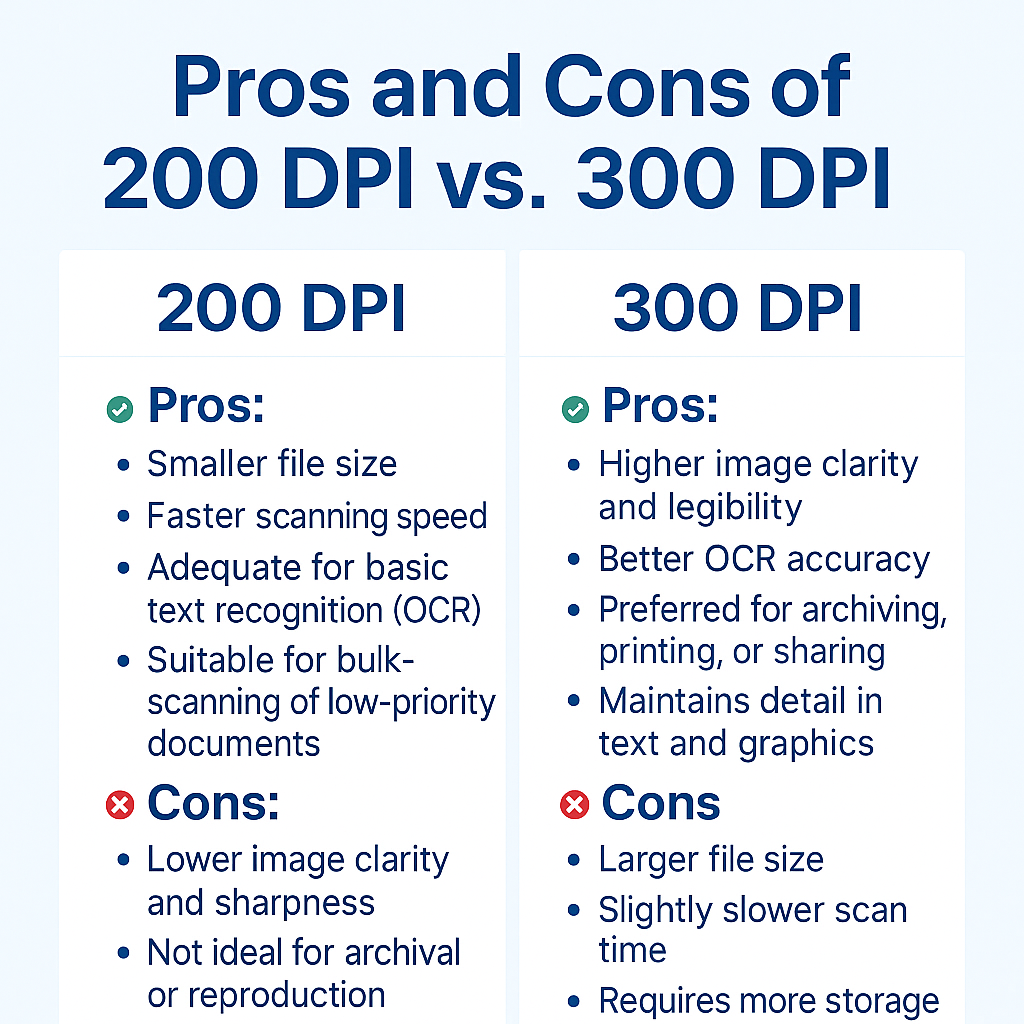 200dpi vs. 300 dpi Document Scanning 200dpi vs. 300 dpi Document Scanning