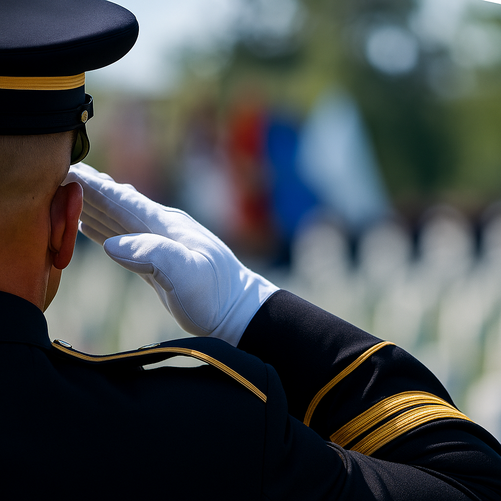 Soldier saluting