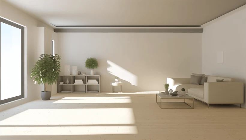 A serene and organized living space with minimalistic decor, symbolizing the process of healing and decluttering A serene and organized living space with minimalistic decor, symbolizing the process of healing and decluttering
