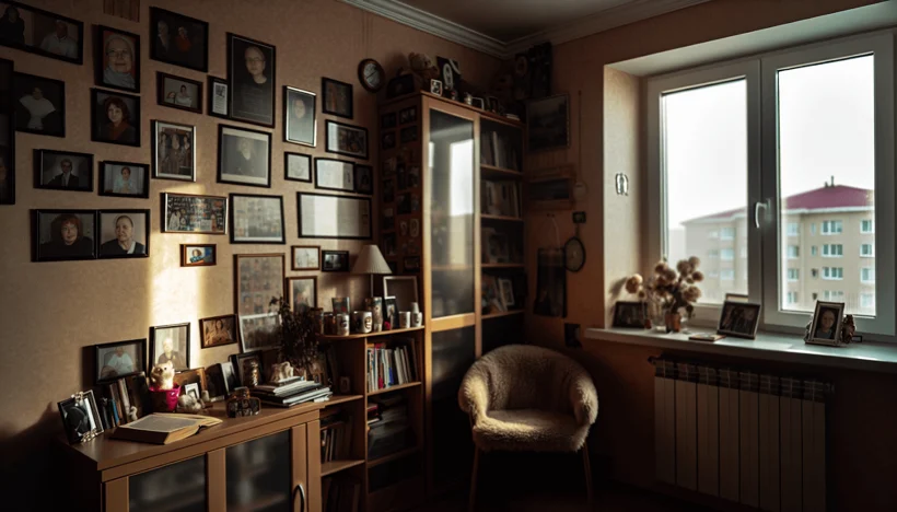 A room transformed with personalized decor and meaningful elements, reflecting personal growth and journey A room transformed with personalized decor and meaningful elements, reflecting personal growth and journey