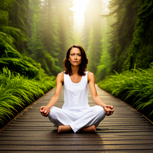 a woman meditating a woman meditating