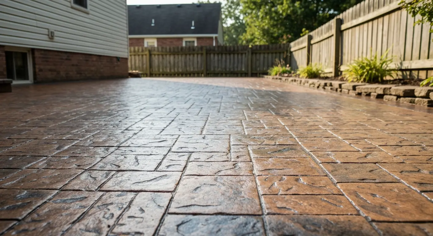 Stamped concrete patio