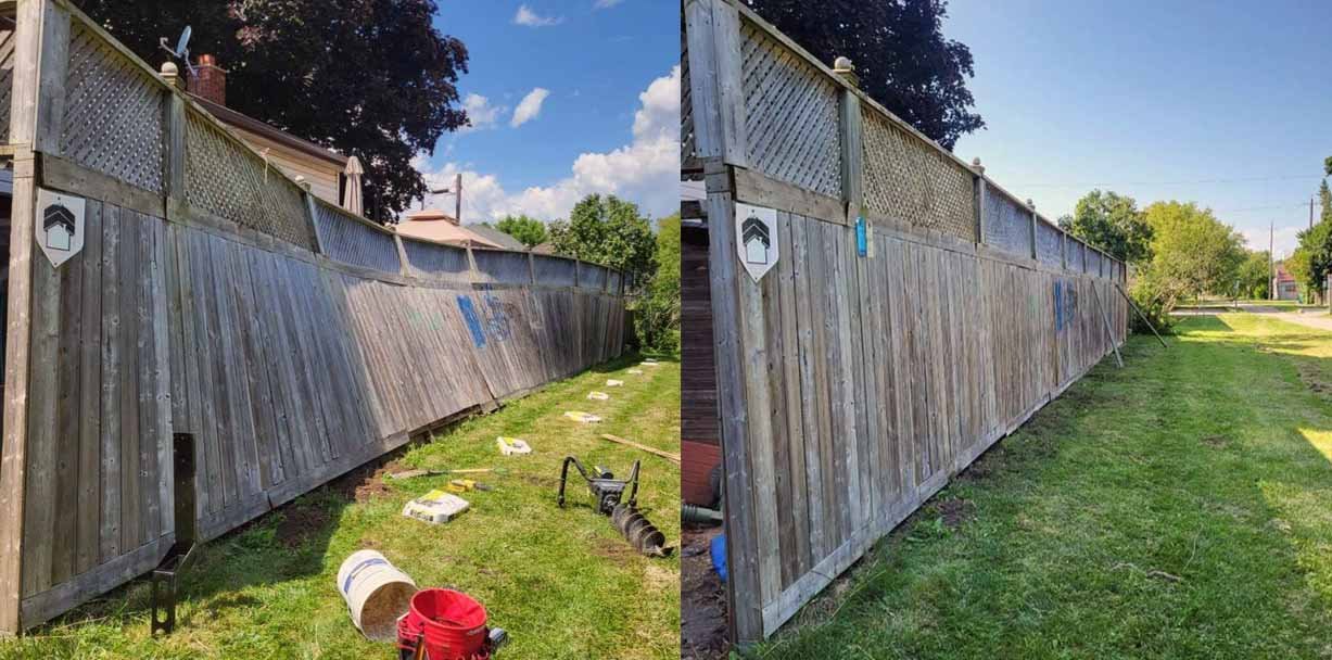 BEfore and after fence repair