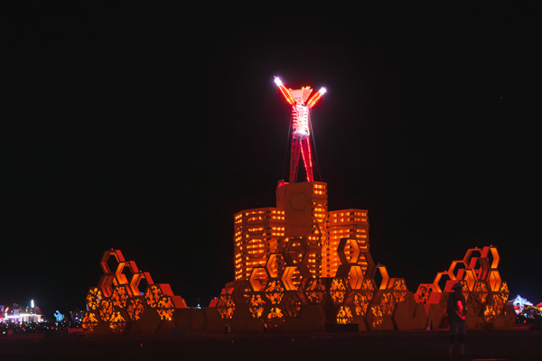 Art sculpture at night Afrikanburn art