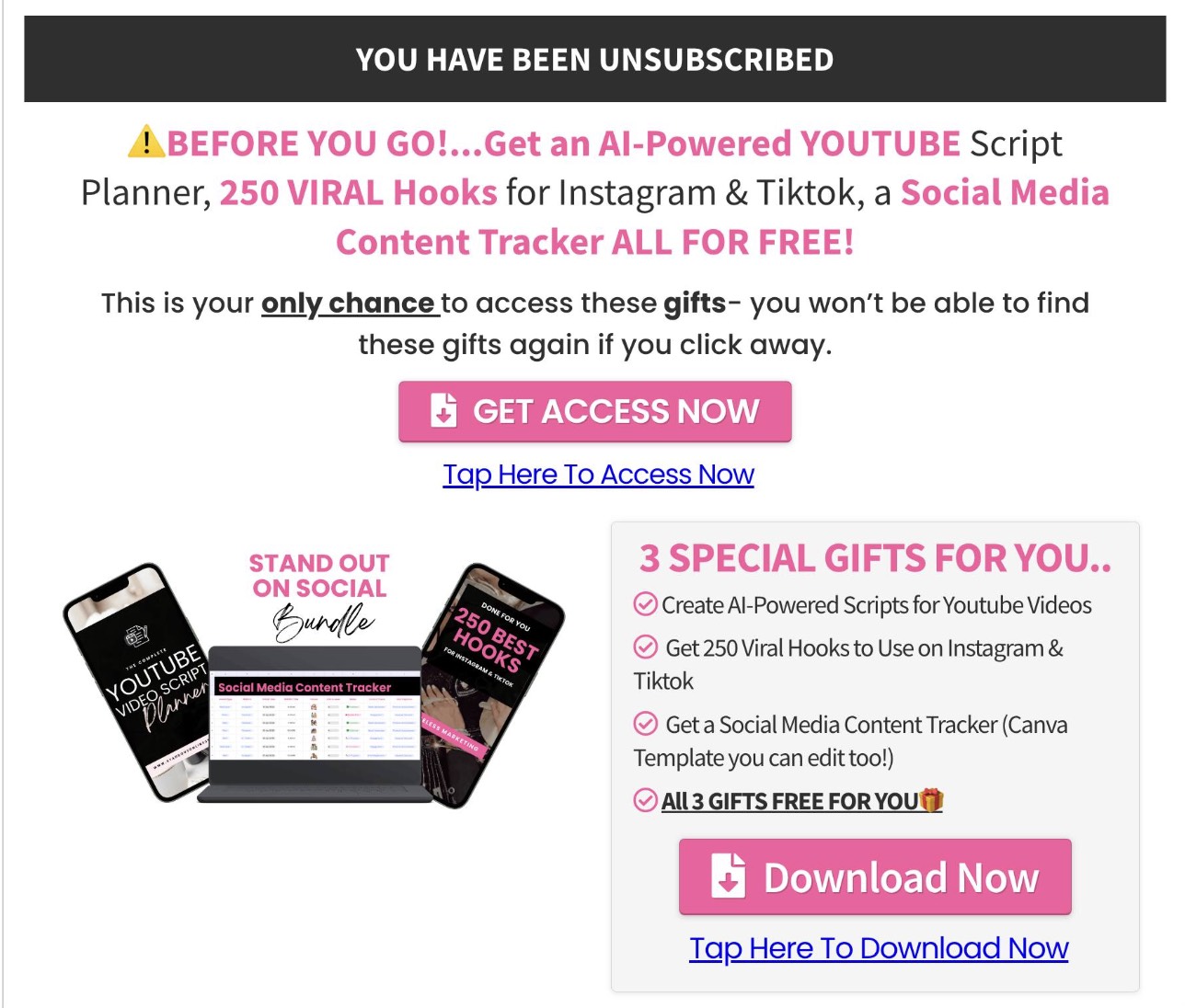 Unsubscribe Exit Bribe Unsubscribe Exit Bribe