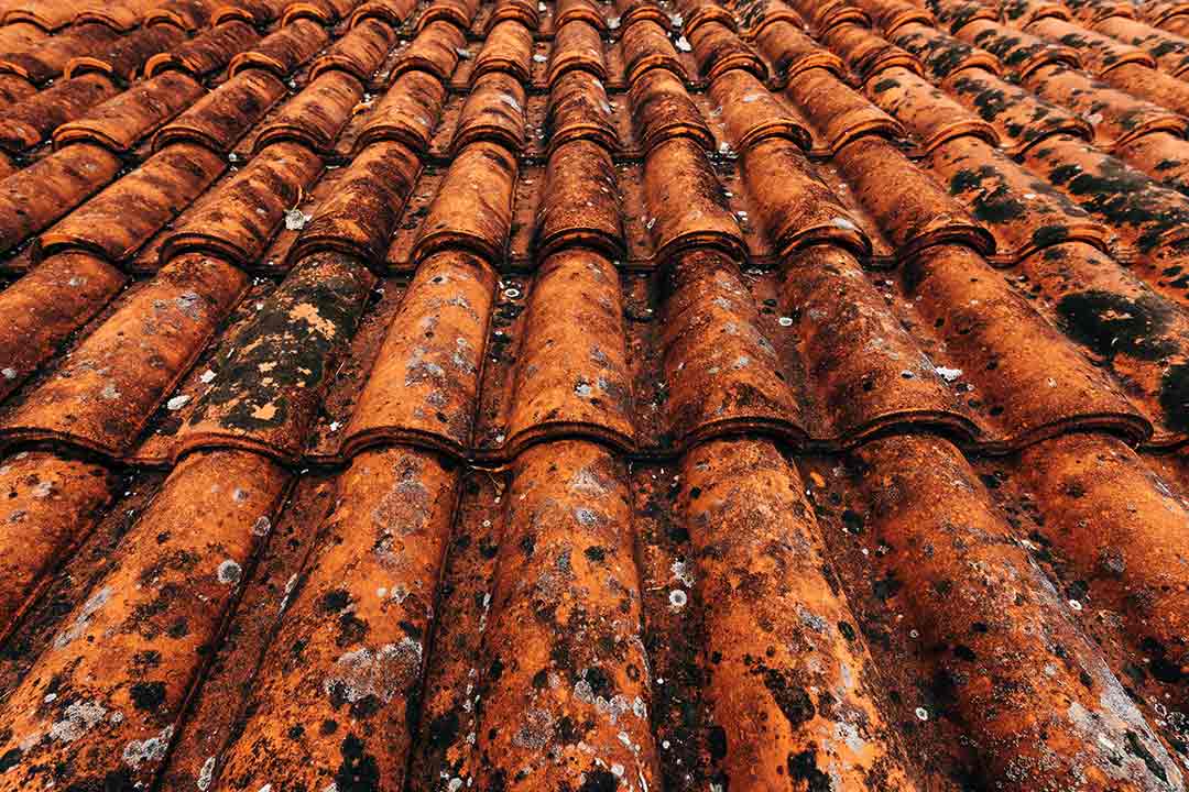 Old rustic terracotta roof tiles. Old rustic terracotta roof tiles.