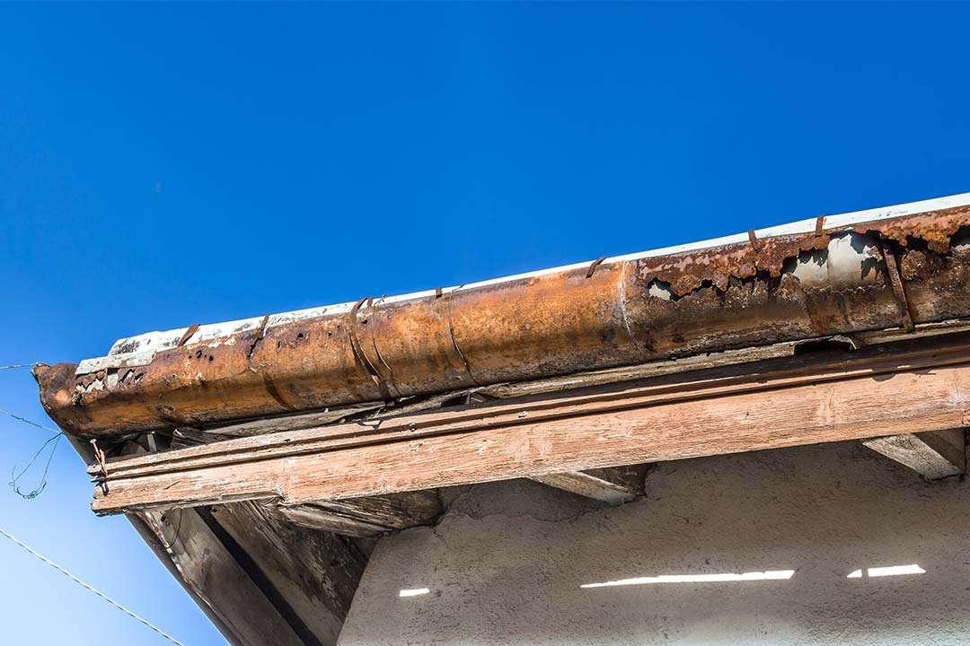 old and rusty roof gutter old and rusty roof gutter