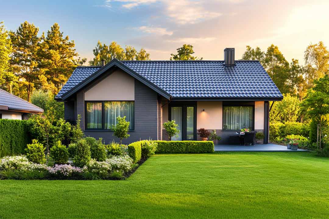 modern house with a metal roofing modern house with a metal roofing