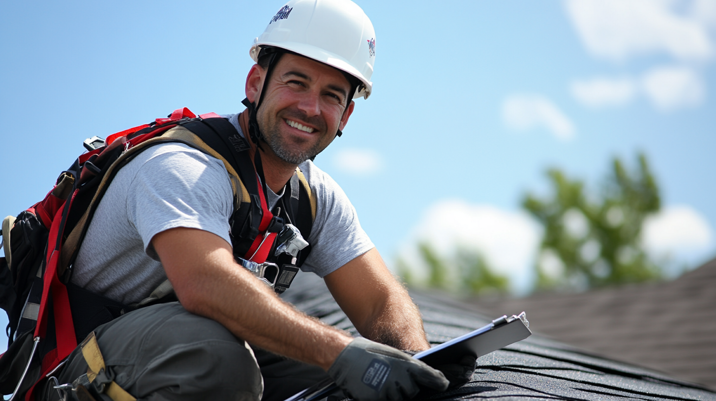 Smiles, safety, and shingles. This roofer is geared up and ready to deliver quality you can count on—one roof at a time. Smiles, safety, and shingles. This roofer is geared up and ready to deliver quality you can count on—one roof at a time.