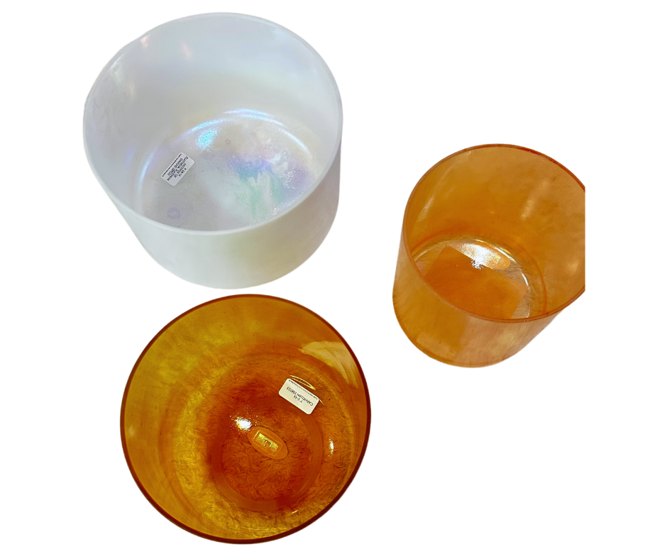 Mother of Platinum bowl, Carnelian bowl, & Grandmother Tesseract Salt bowl