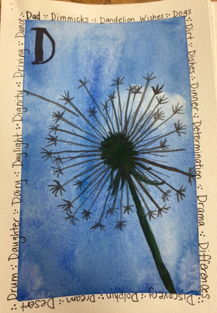 Letter L gratitude ABC book watercolor