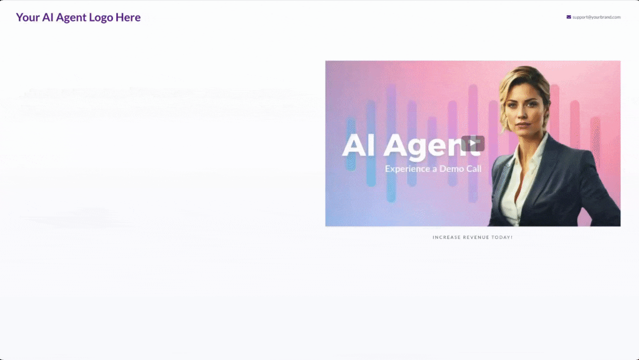 AI Agent Landing Page + Unbranded Demo Video