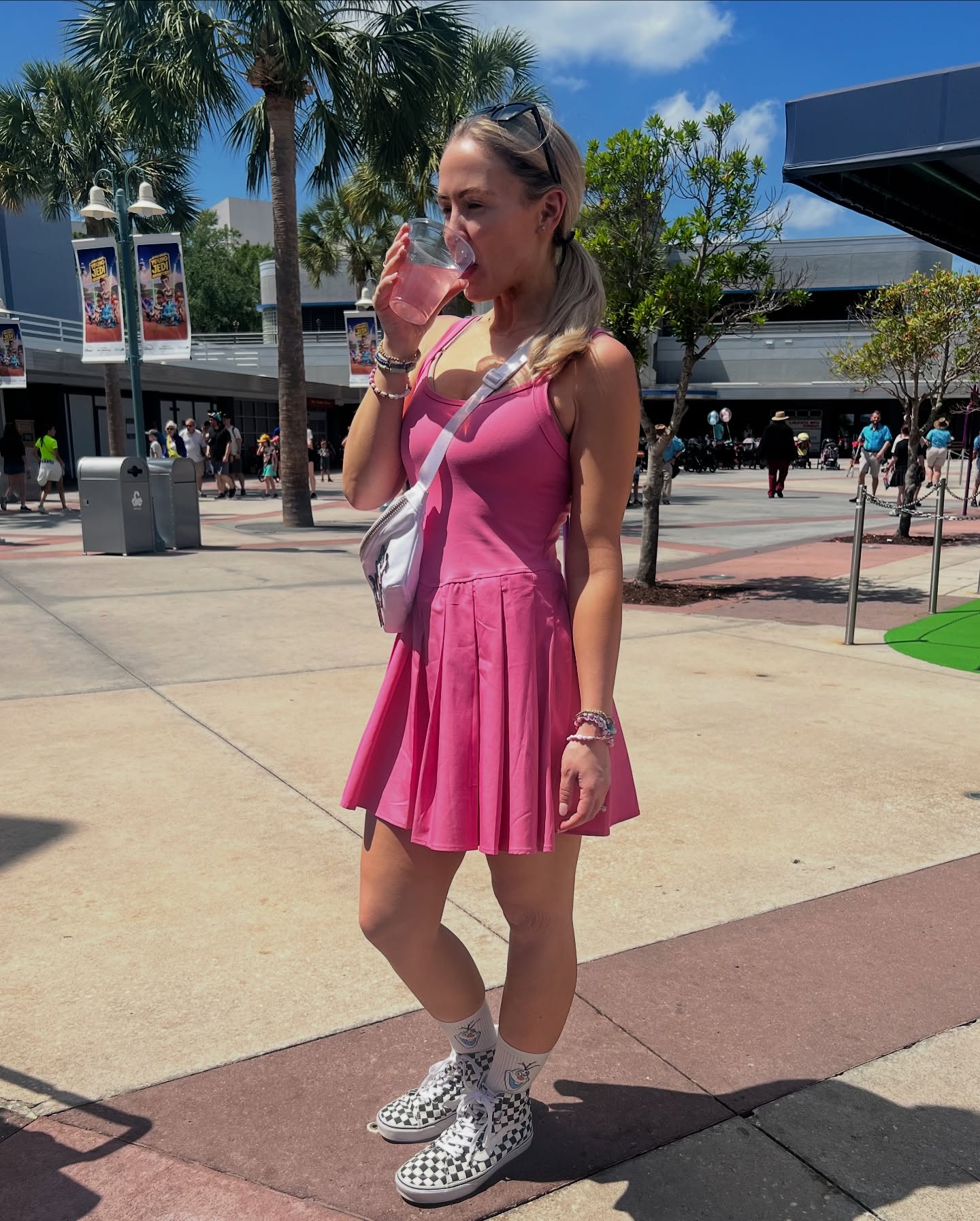 Steph Noble Drinking Xcelerate While Traveling