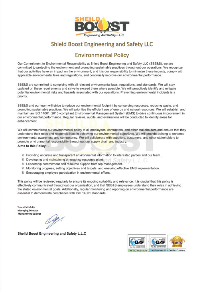 EMS Environmental Management System - Sheild Boost Abu Dhabi